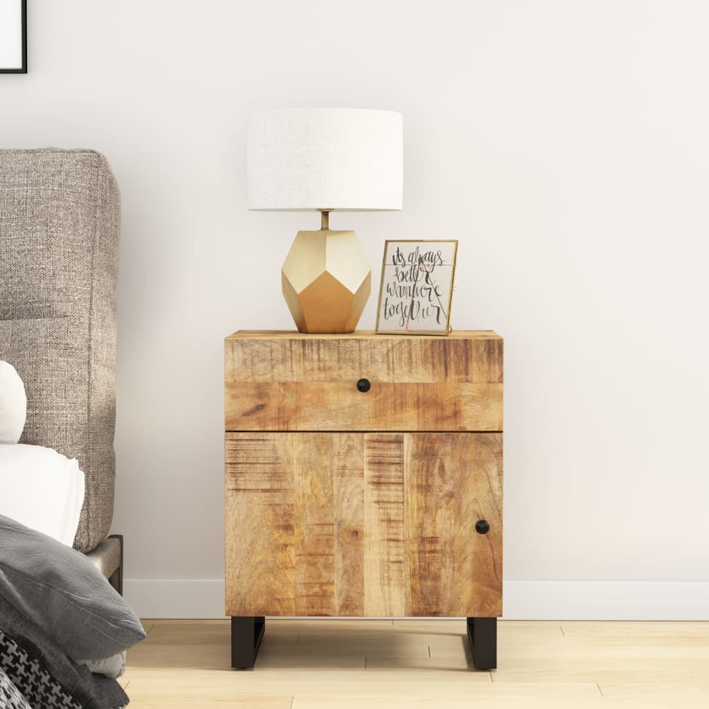 Bedside Cabinet 50X33X60 Cm Solid Wood Acacia&Engineered Wood