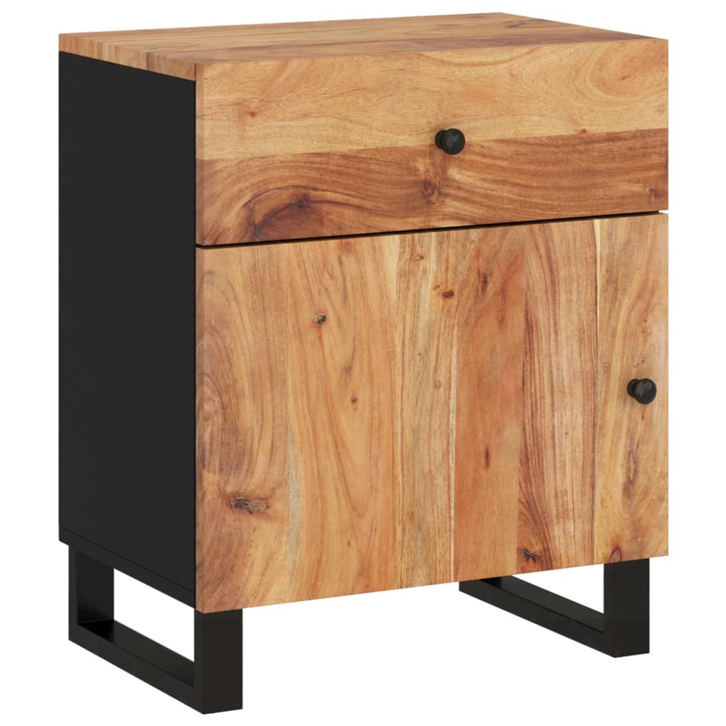 Bedside Cabinet 50X33X60 Cm Solid Wood Acacia&Engineered Wood