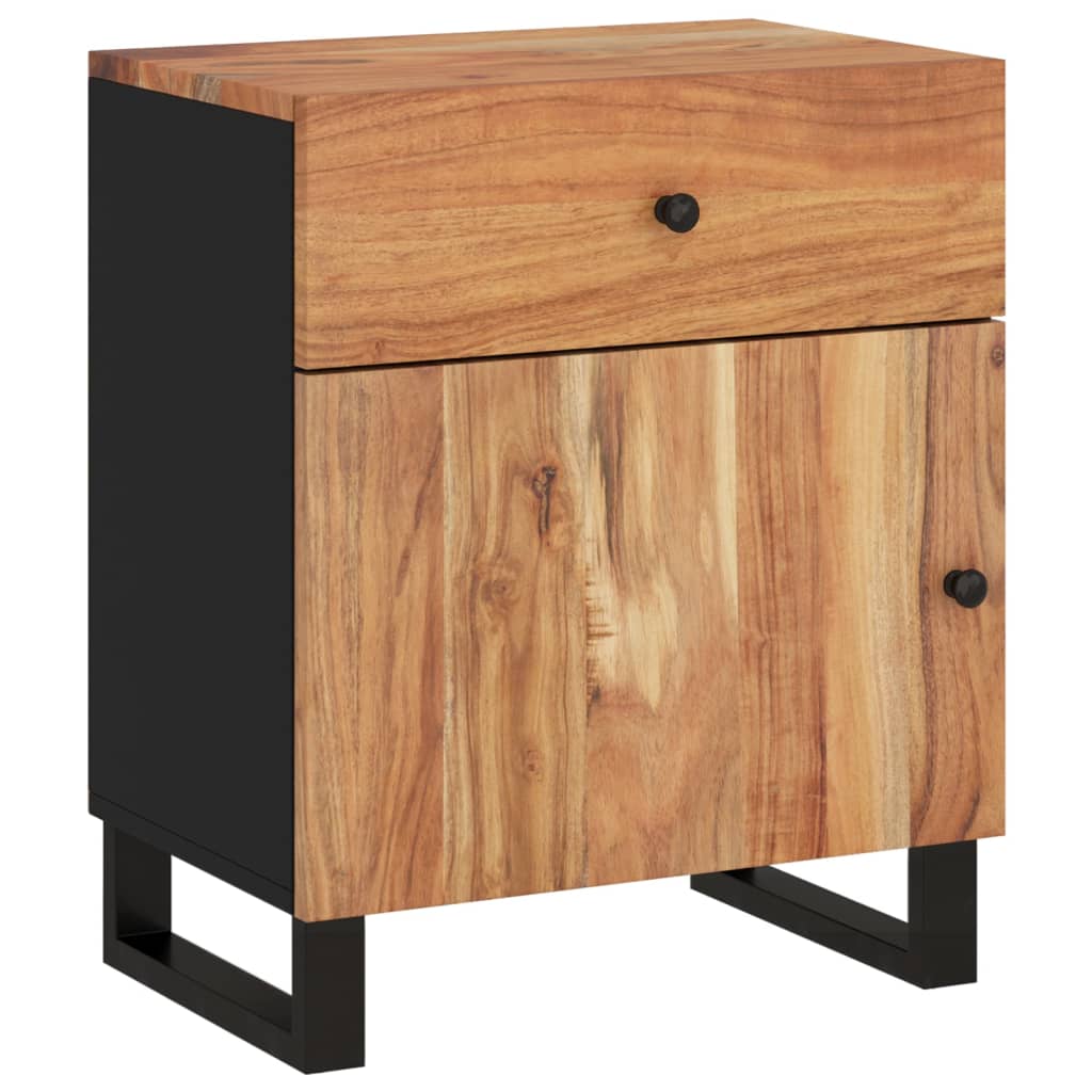 Bedside Cabinet 50X33X60 Cm Solid Wood Acacia&Engineered Wood