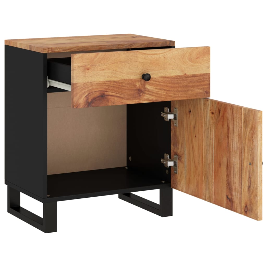 Bedside Cabinet 50X33X60 Cm Solid Wood Acacia&Engineered Wood