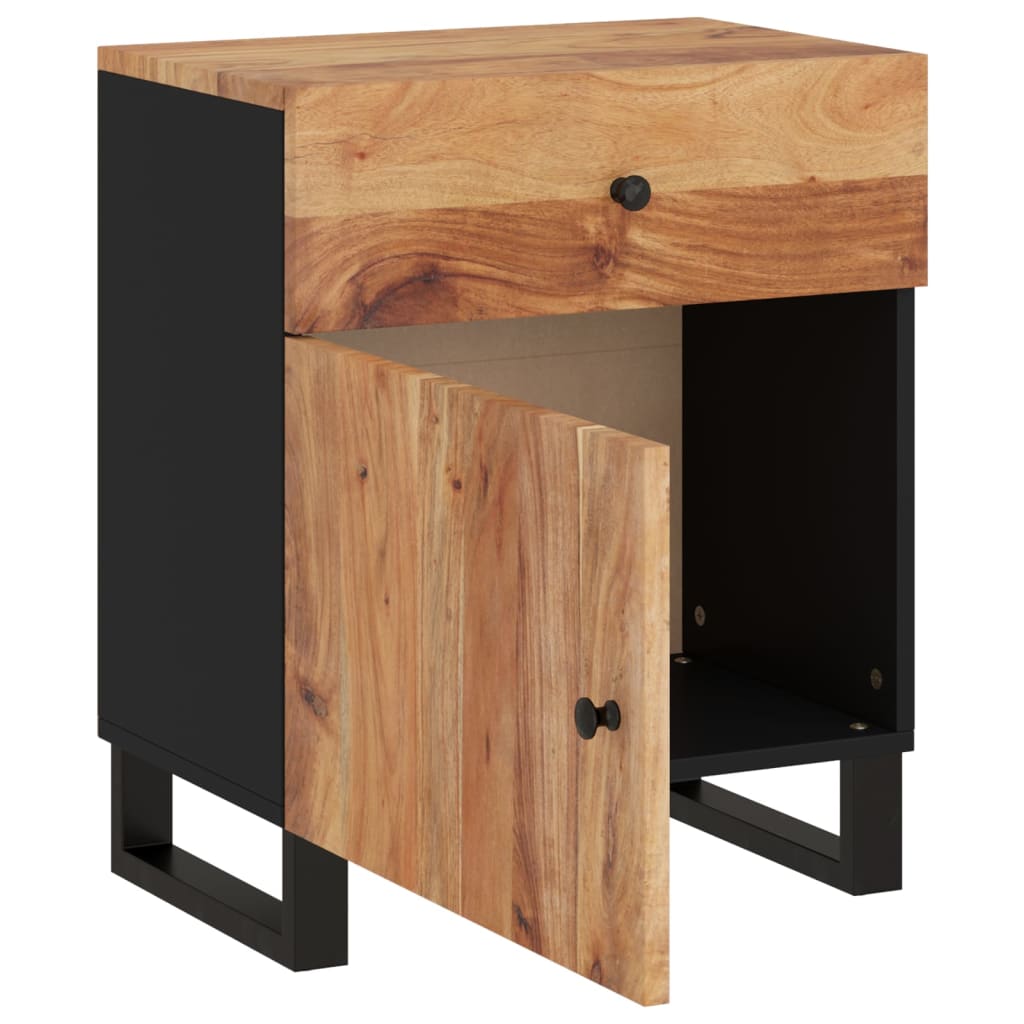 Bedside Cabinet 50X33X60 Cm Solid Wood Acacia&Engineered Wood