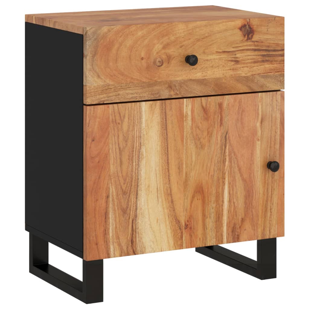 Bedside Cabinet 50X33X60 Cm Solid Wood Acacia&Engineered Wood