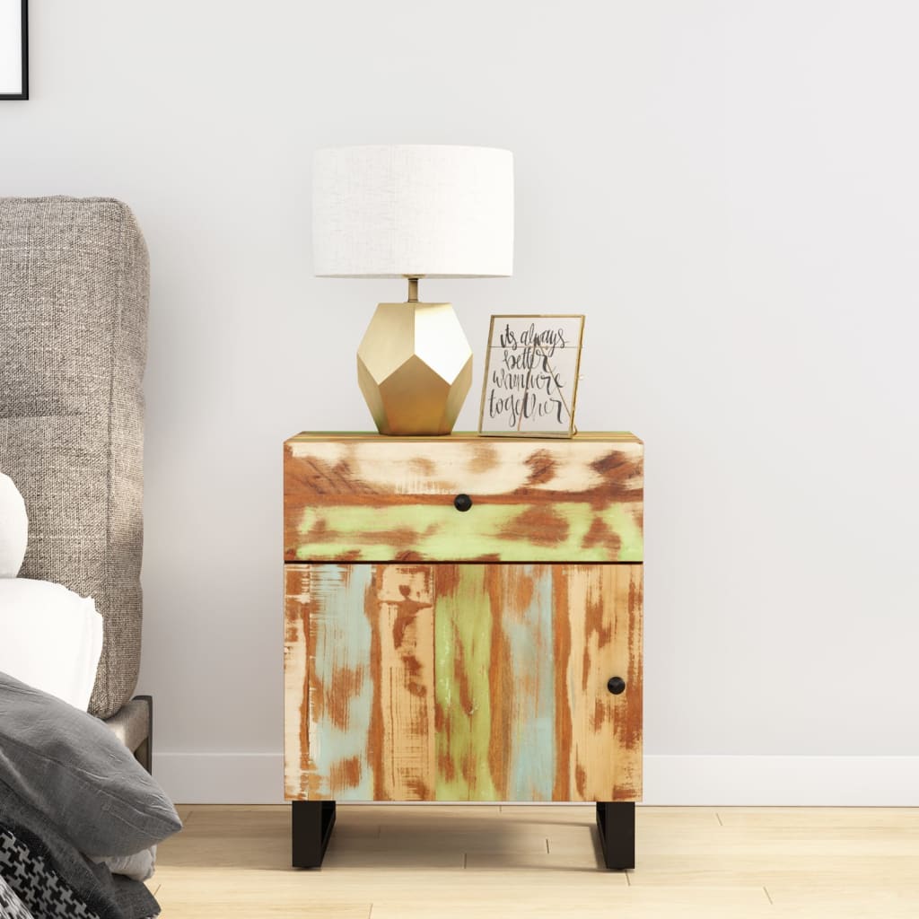 Bedside Cabinet 50X33X60 Cm Solid Wood Acacia&Engineered Wood