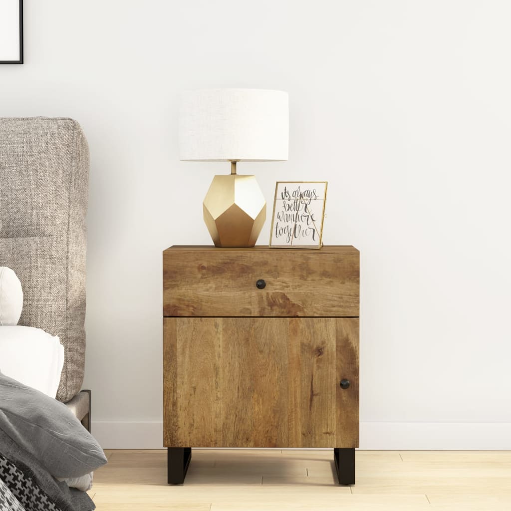 Bedside Cabinet 50X33X60 Cm Solid Wood Acacia&Engineered Wood