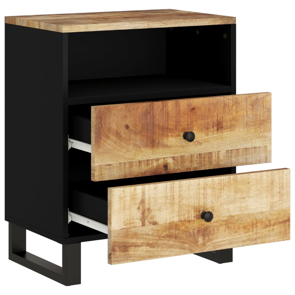Bedside Cabinet 50X33X62 Cm Solid Wood Mango&Engineered Wood