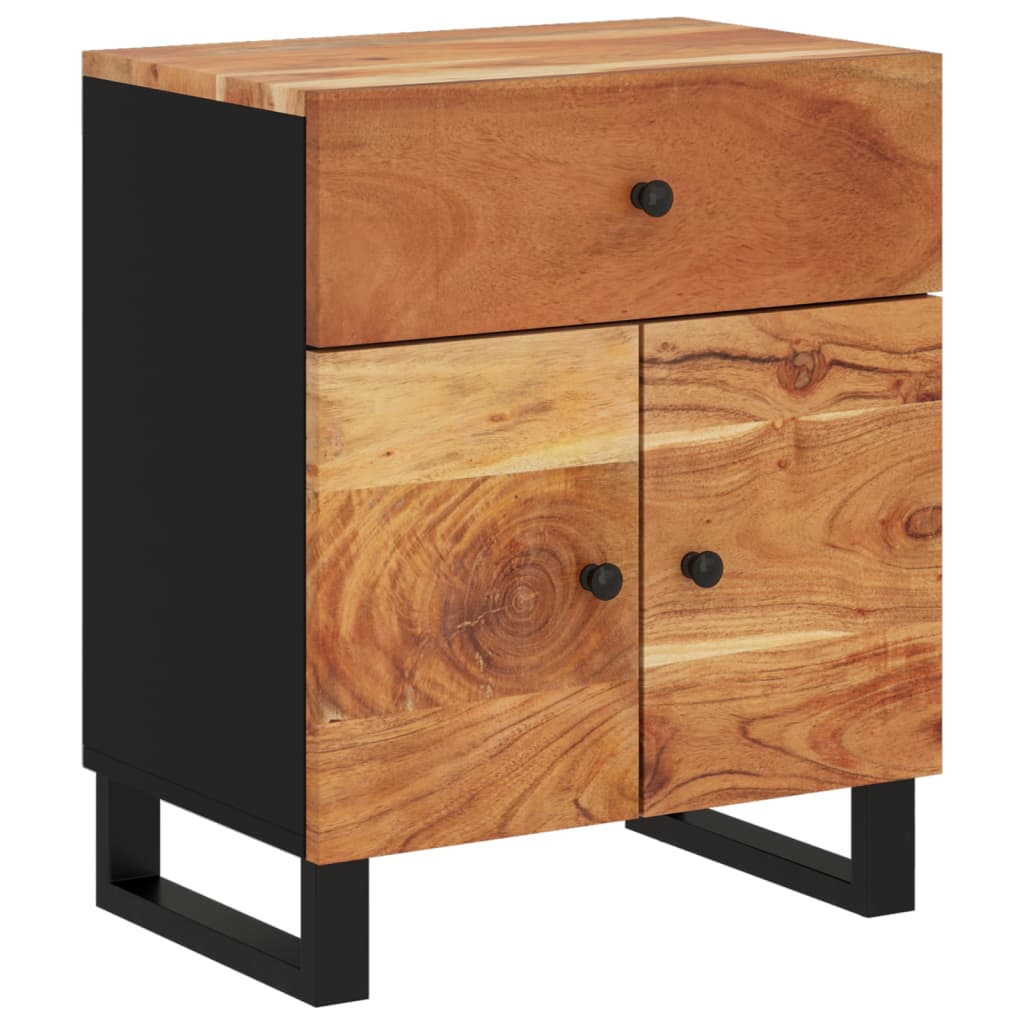 Bedside Cabinet 50X33X60 Cm Solid Wood Acacia&Engineered Wood