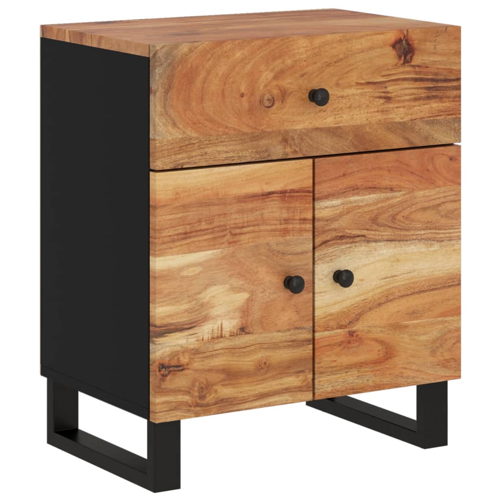 Bedside Cabinet 50X33X60 Cm Solid Wood Acacia&Engineered Wood