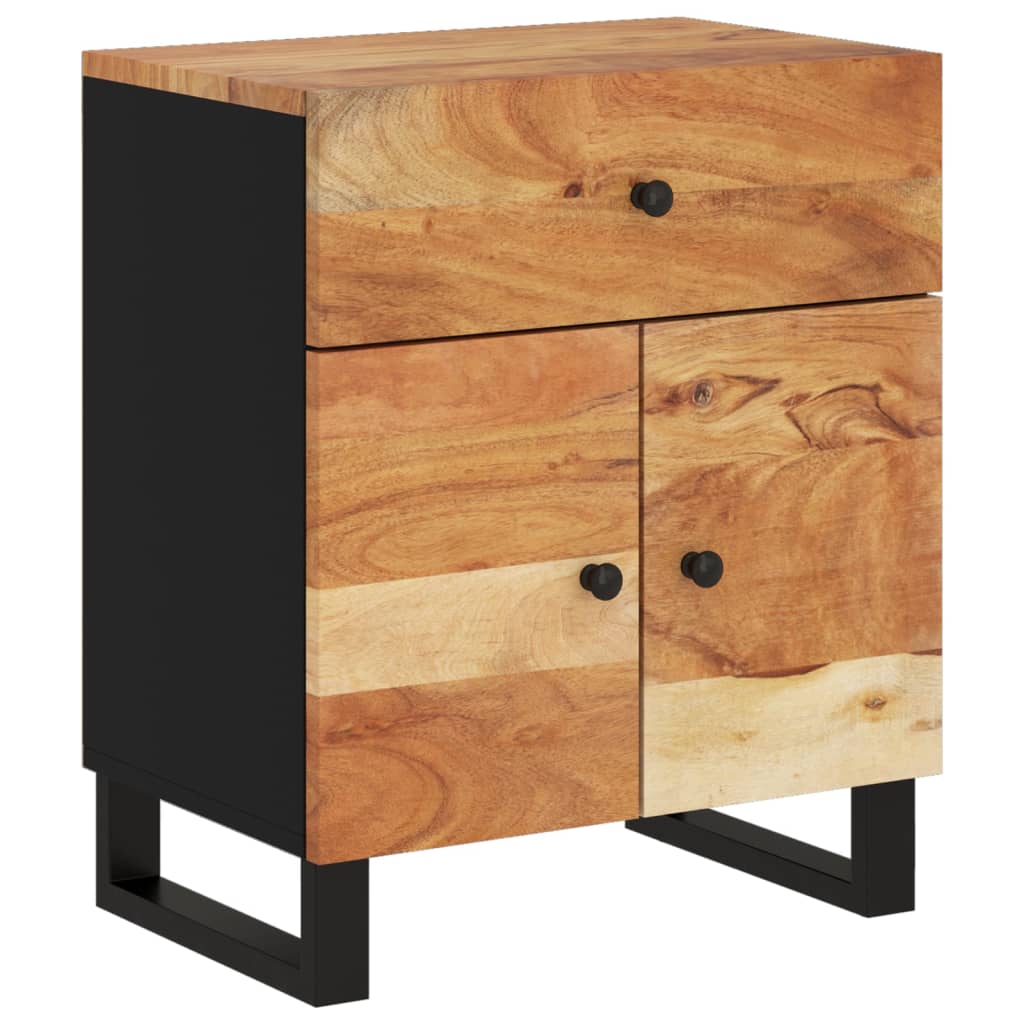 Bedside Cabinet 50X33X60 Cm Solid Wood Acacia&Engineered Wood