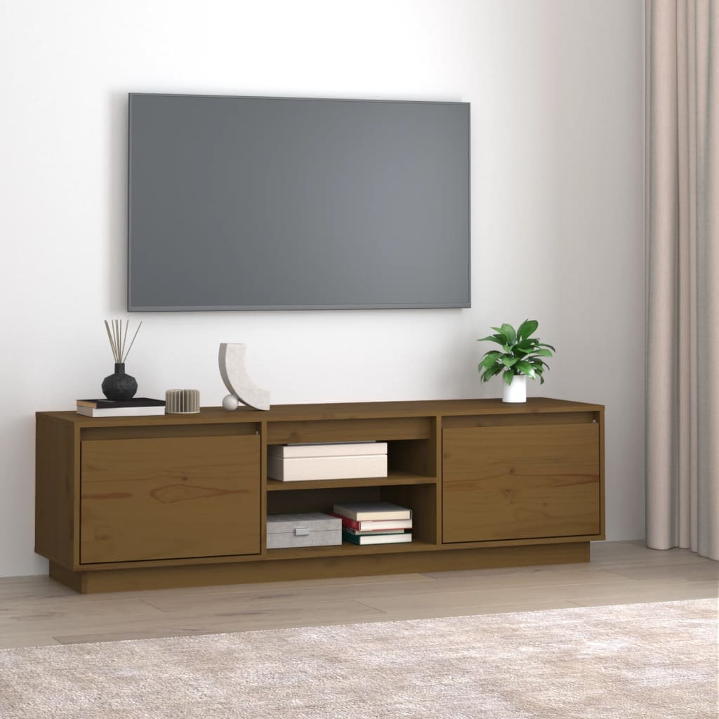 Tv Cabinet 140X35X40 Cm Solid Wood Pine