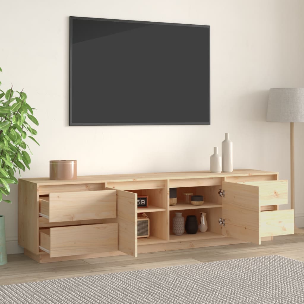 Tv Cabinet 176X37X47.5 Cm Solid Wood Pine