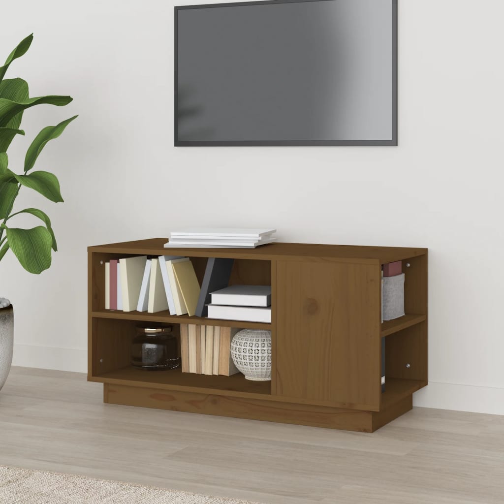 Tv Cabinet 80X35X40.5 Cm Solid Wood Pine