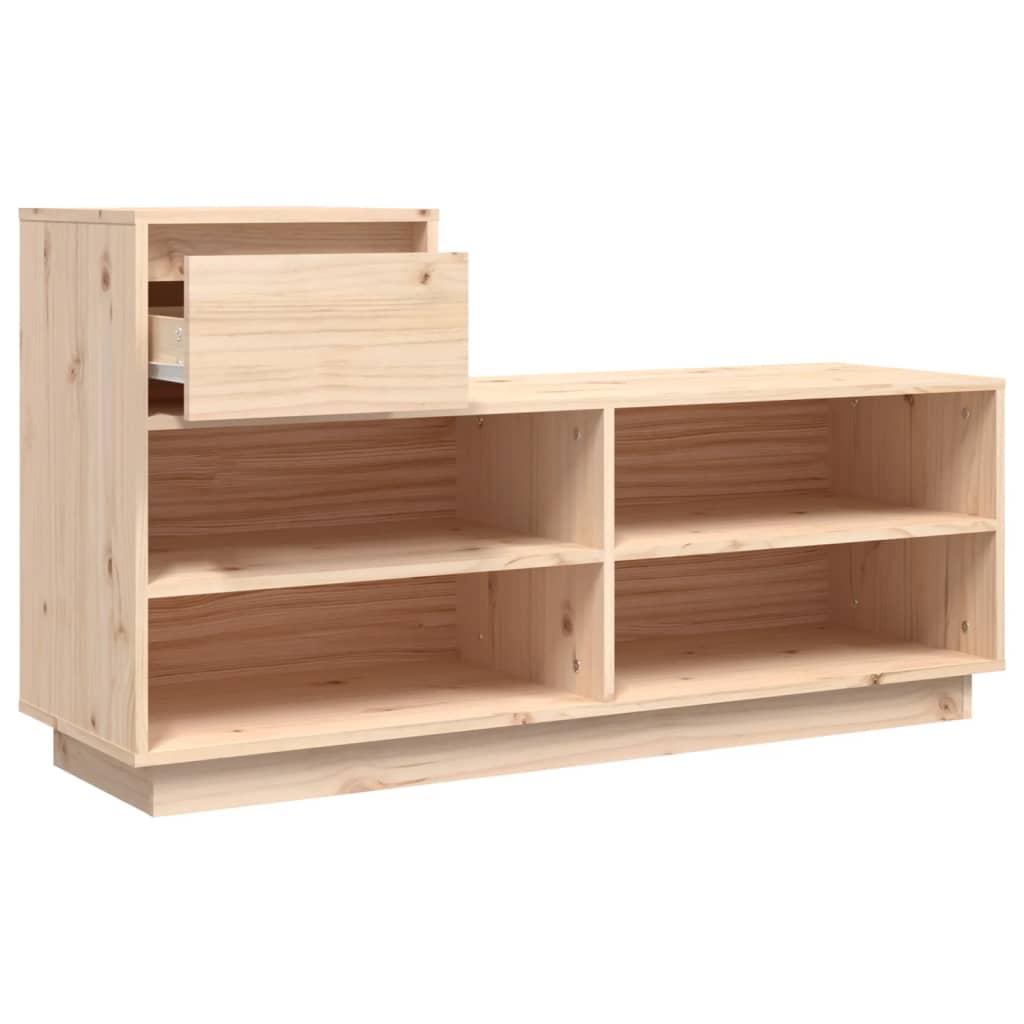 Shoe Cabinet 110X34X61 Cm Solid Wood Pine