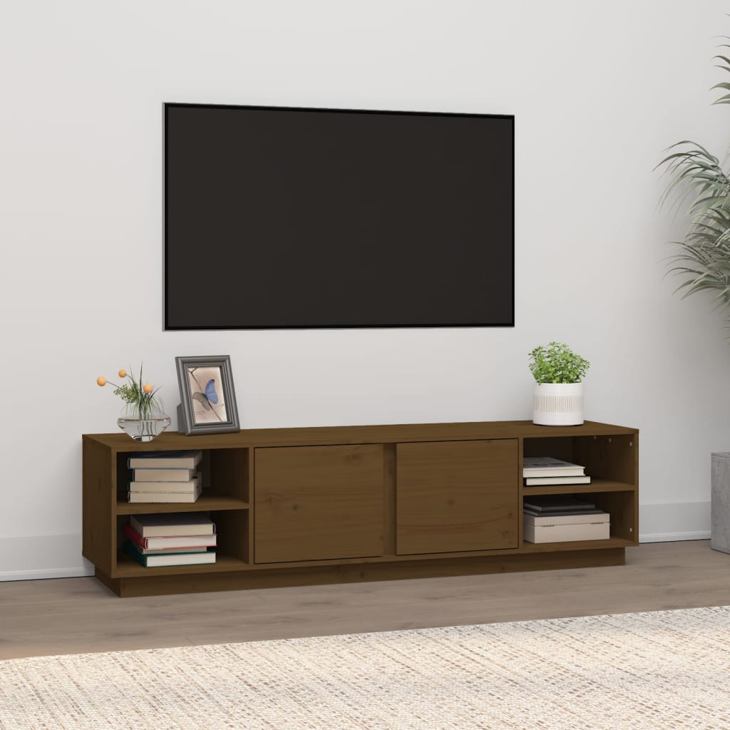 Tv Cabinet 156X40X40 Cm Solid Wood Pine
