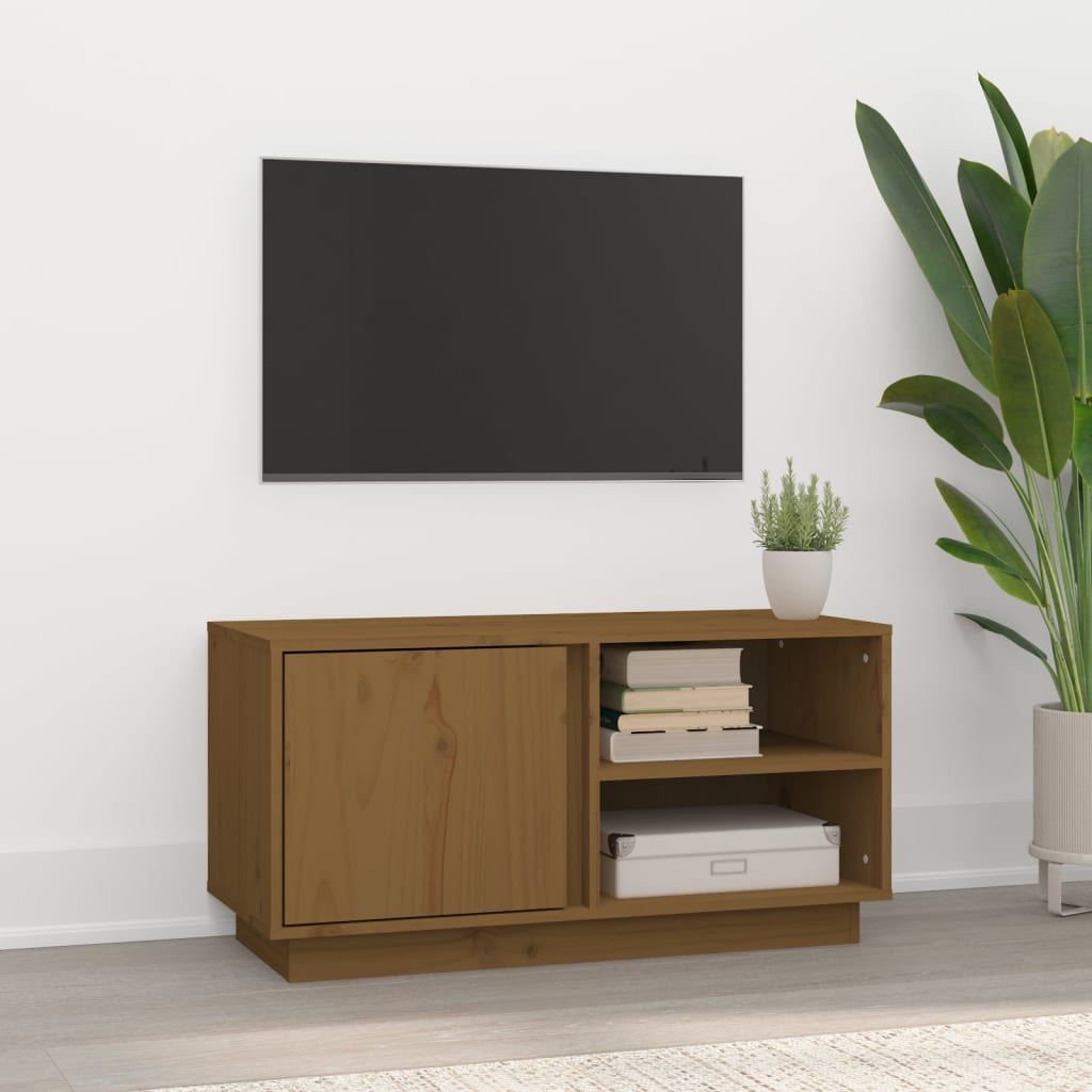 Tv Cabinet 80X35X40.5 Cm Solid Wood Pine