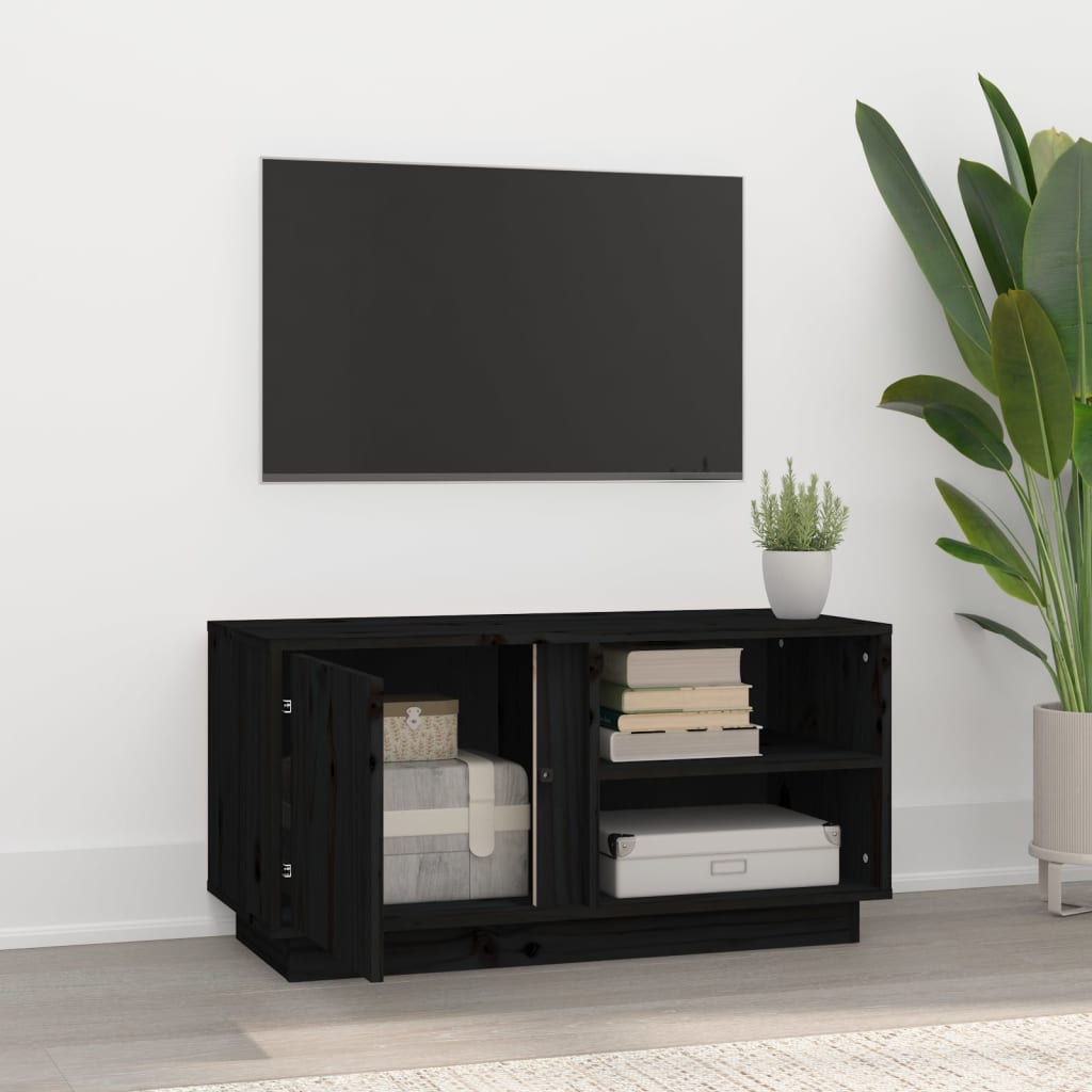 Tv Cabinet 80X35X40.5 Cm Solid Wood Pine