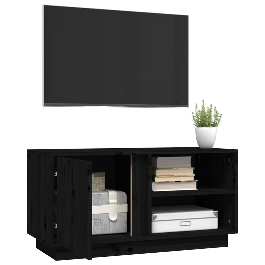 Tv Cabinet 80X35X40.5 Cm Solid Wood Pine