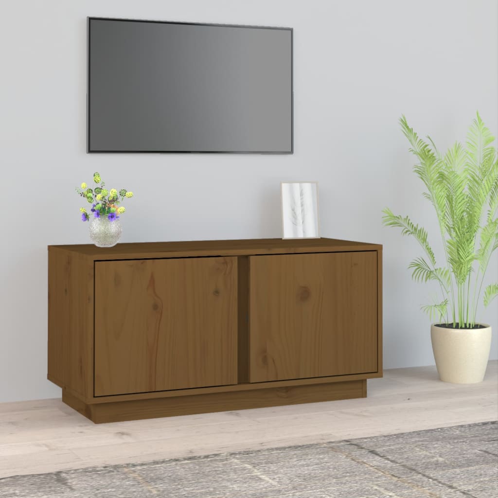 Tv Cabinet 80X35X40.5 Cm Solid Wood Pine