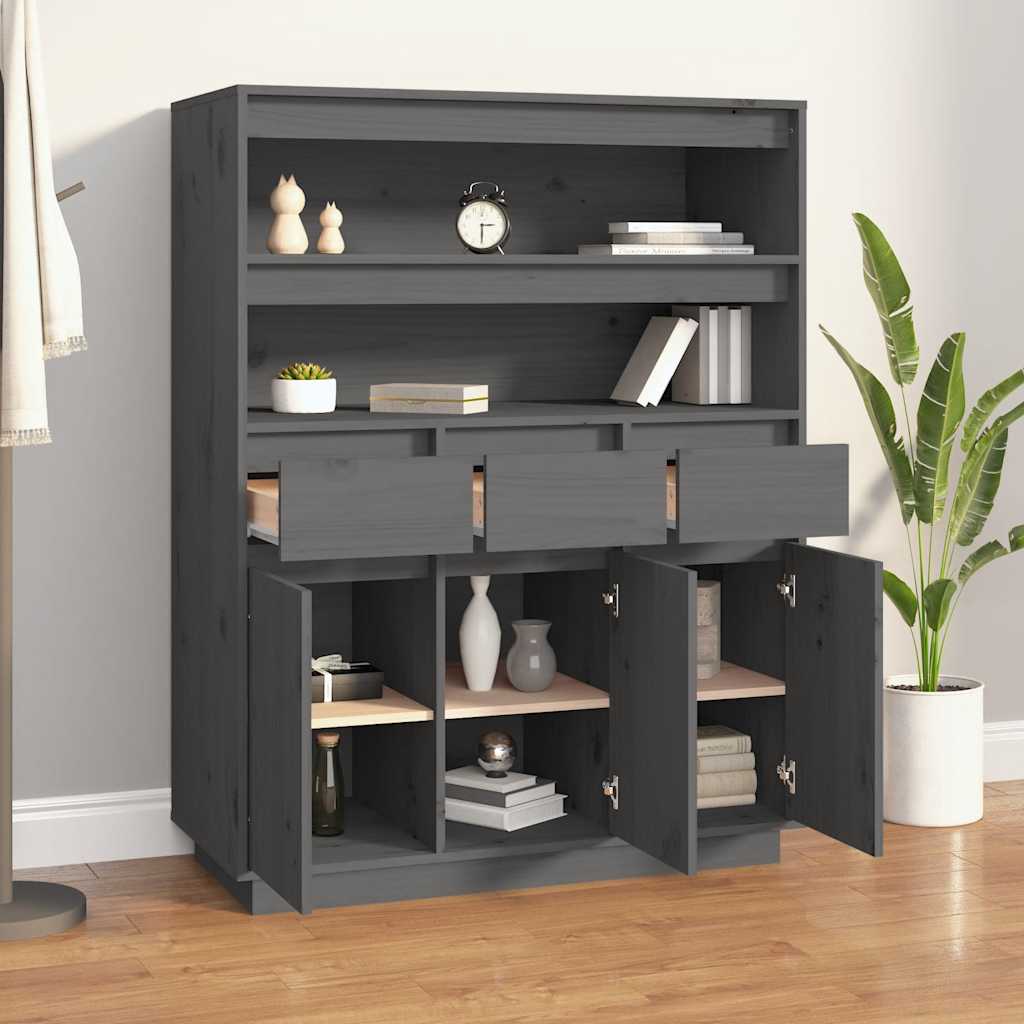 Highboard 89X40X116.5 Cm Solid Wood Pine