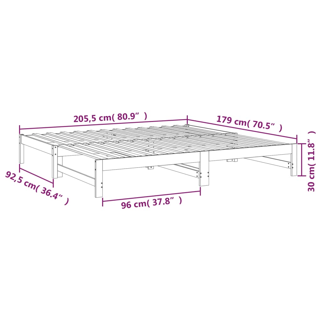 Pull-Out Day Bed Without Mattress 2X(90X200) Cm