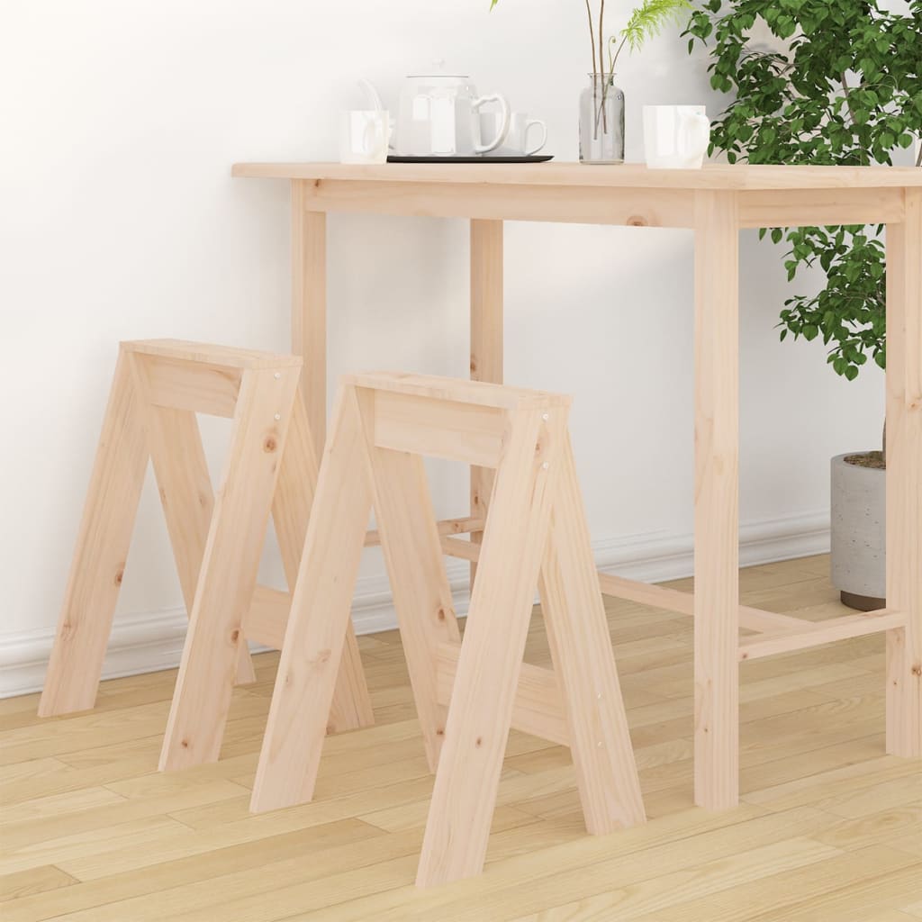 Stools 2 Pcs Solid Wood Pine