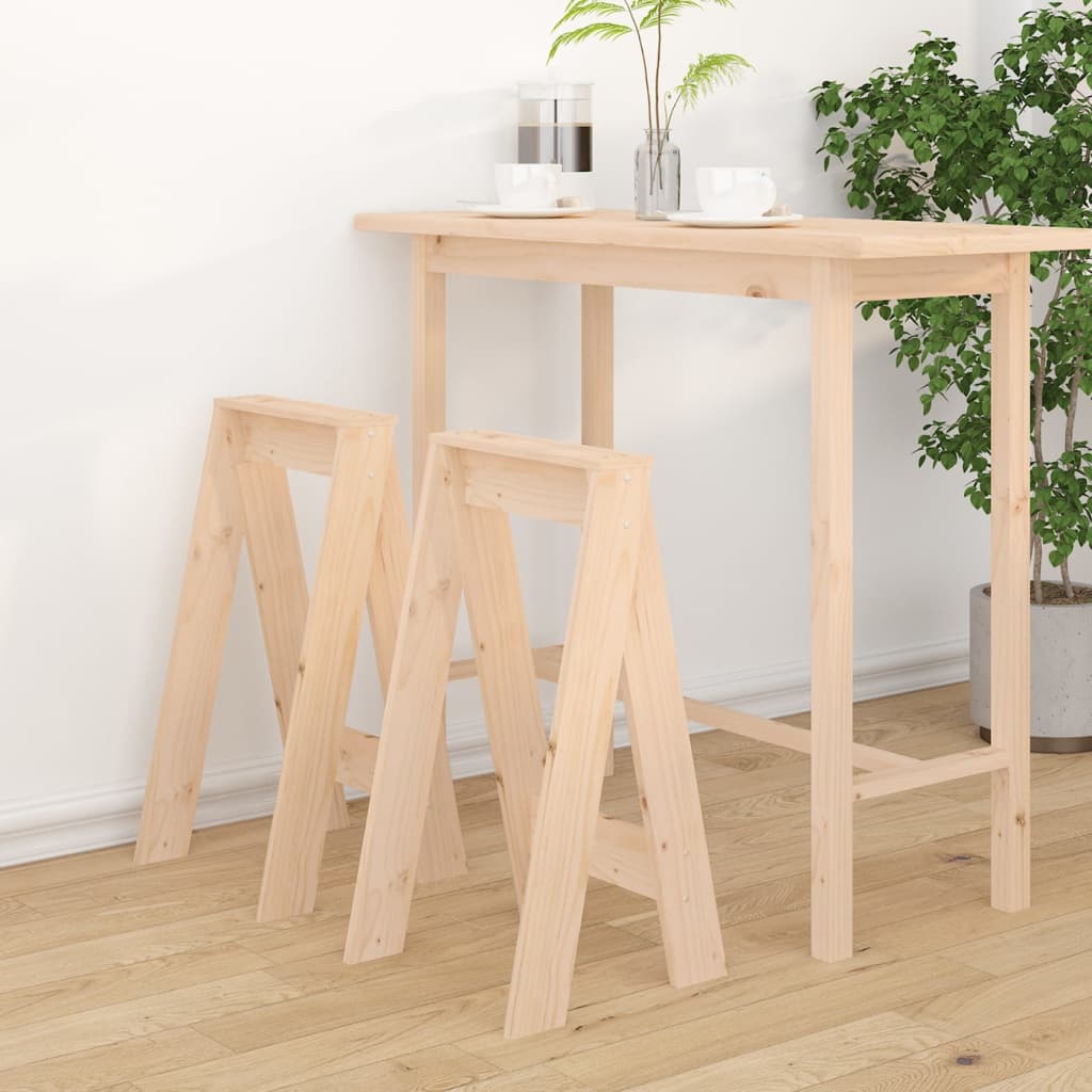 Stools 2 Pcs Solid Wood Pine
