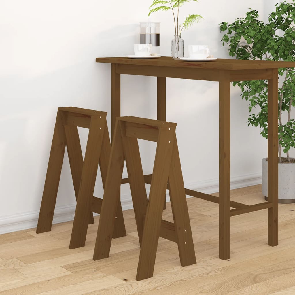 Stools 2 Pcs Solid Wood Pine