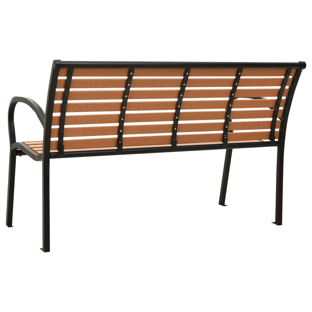 Garden Bench Black And 116 Cm Steel And Wpc
