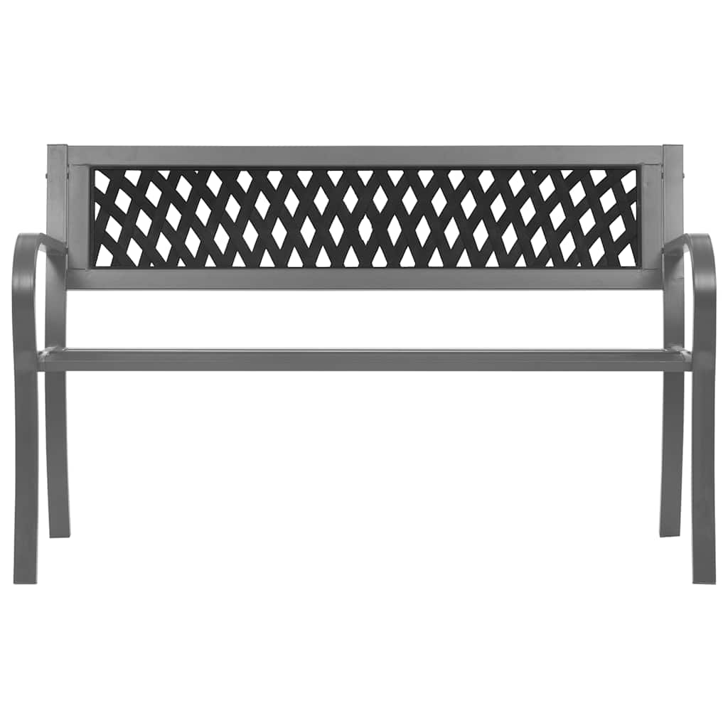 Garden Bench Black Steel
