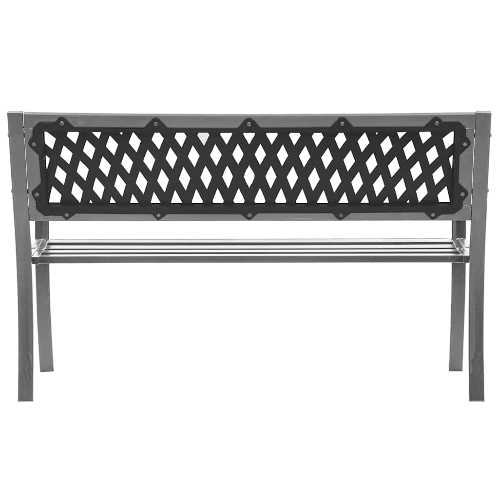 Garden Bench Black Steel