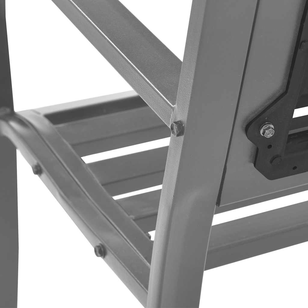 Garden Bench Black Steel