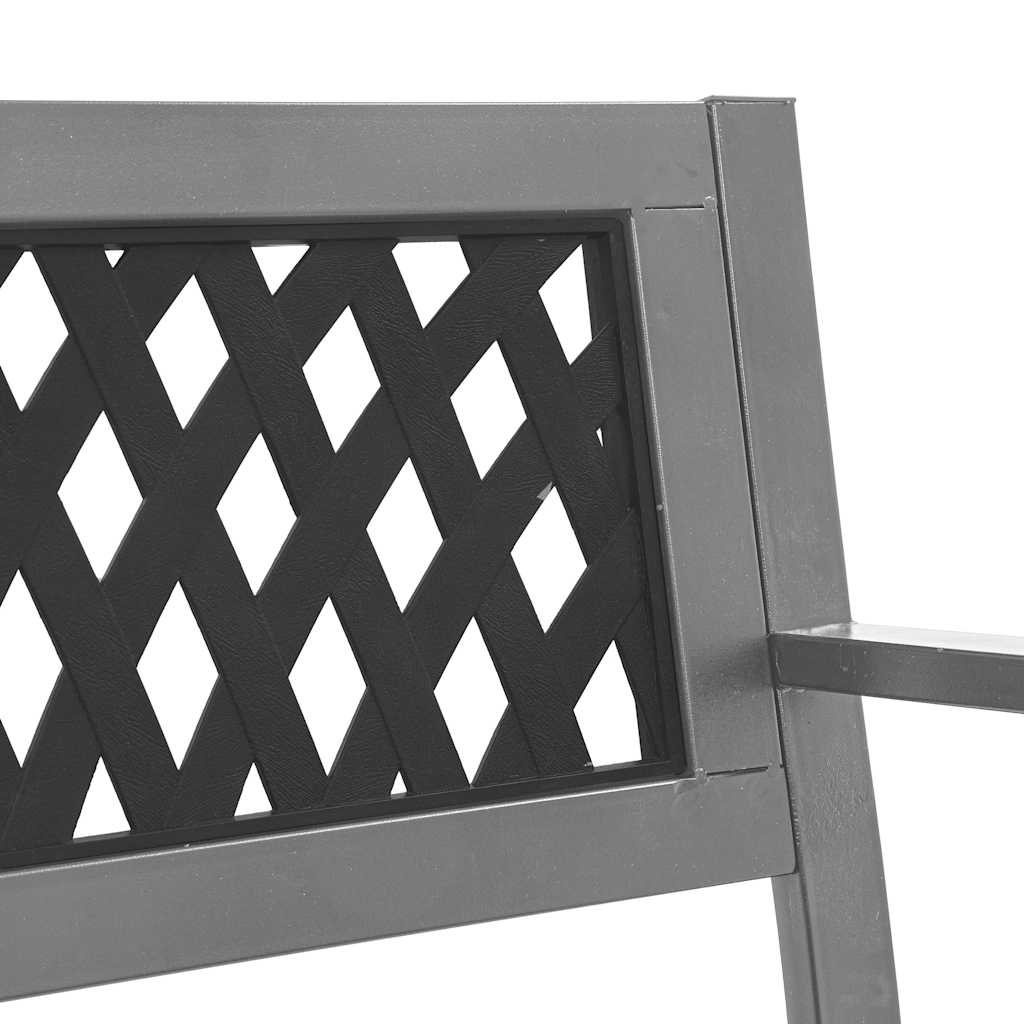 Garden Bench Black Steel