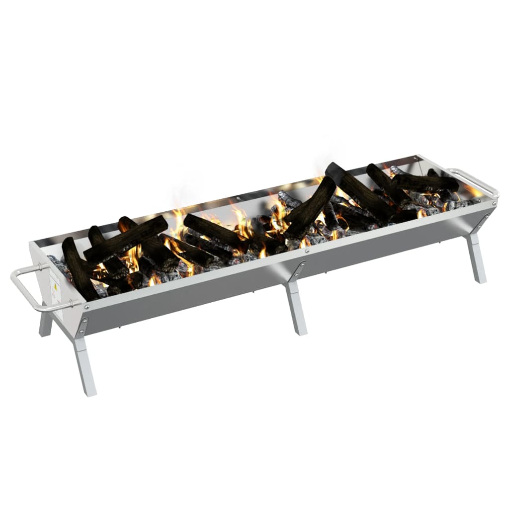 Bbq Tray Silver Stainless Steel