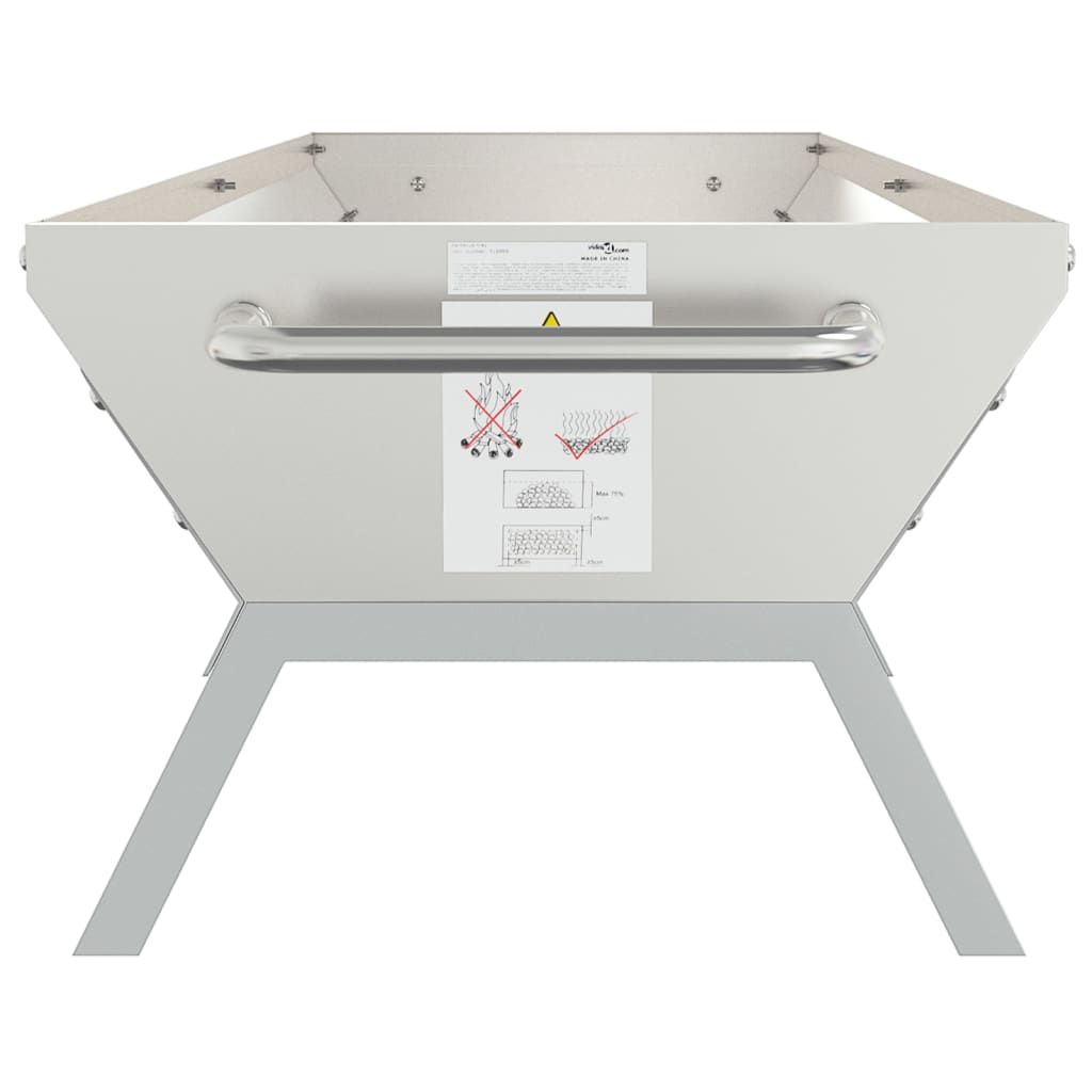 Bbq Tray Silver Stainless Steel