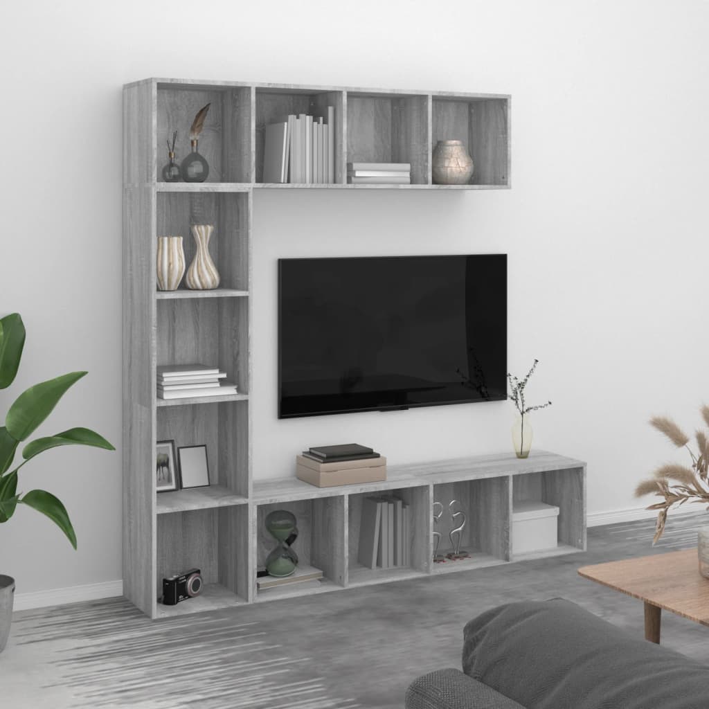 3 Piece Book/Tv Cabinet Set 180X30X180 Cm