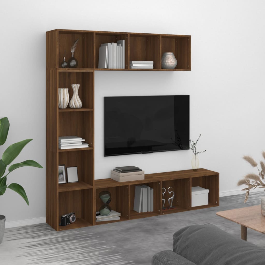 3 Piece Book/Tv Cabinet Set 180X30X180 Cm