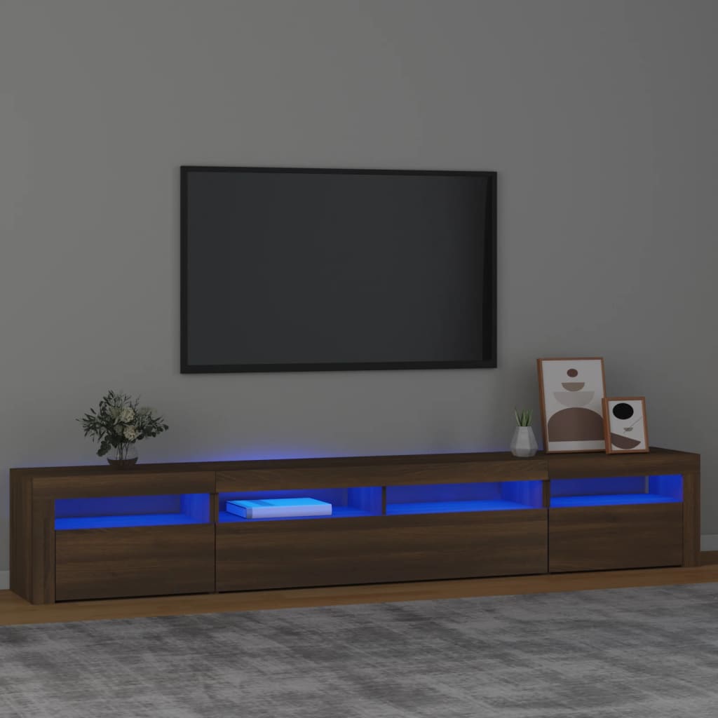 Tv Cabinets 2 Pcs With Led Lights Engineered Wood, Tv Cabinet With Led 120X35X40 Cm Engineered Wood