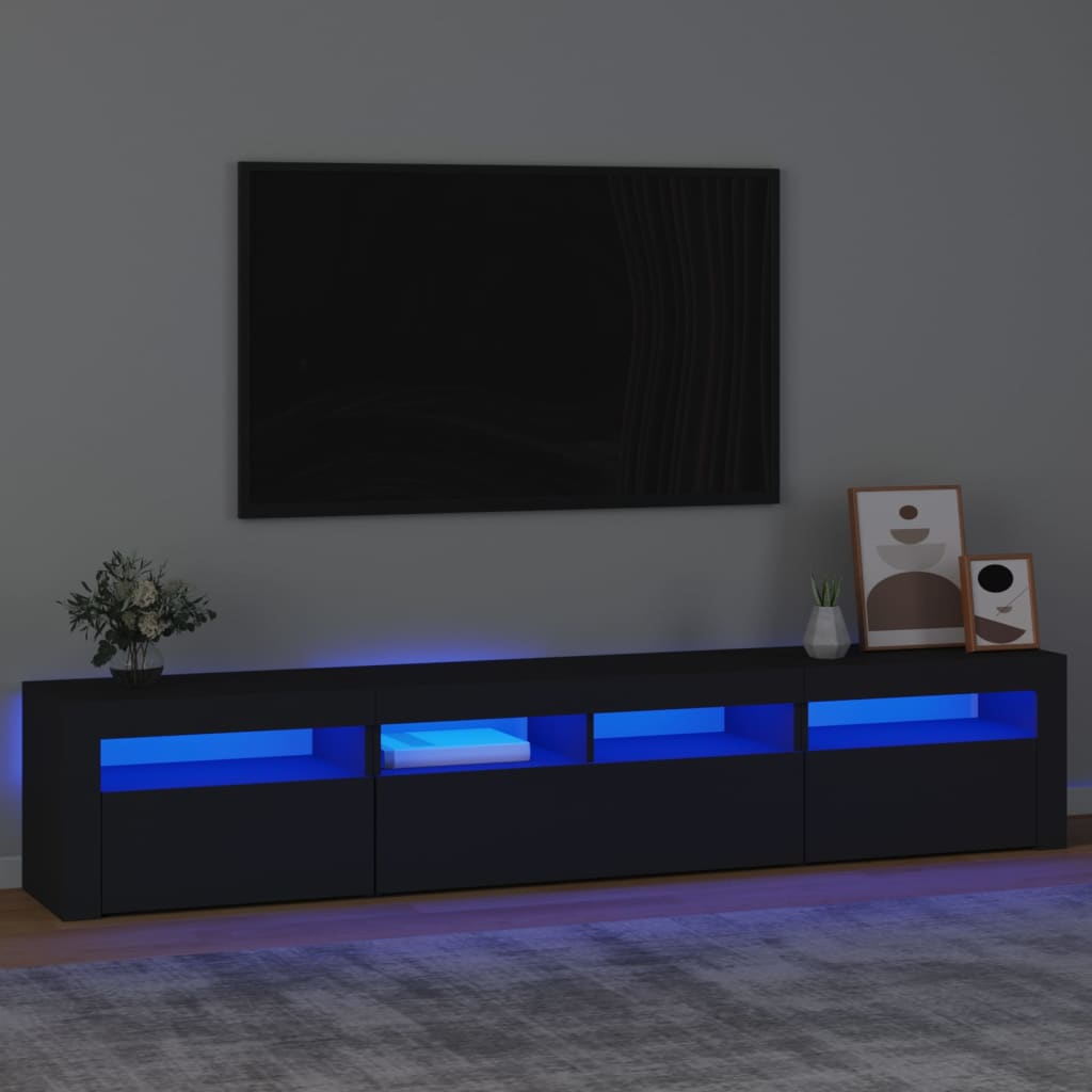 Tv Cabinets 2 Pcs With Led Lights Engineered Wood, Tv Cabinet With Led 120X35X40 Cm Engineered Wood