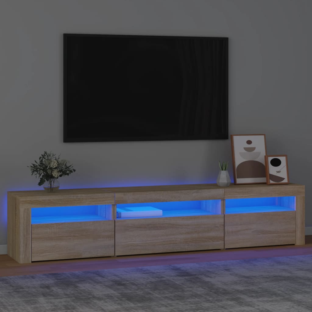 Tv Cabinets 2 Pcs With Led Lights Engineered Wood, Tv Cabinet With Led 120X35X40 Cm Engineered Wood