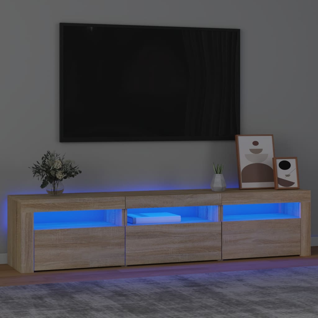Tv Cabinets 2 Pcs With Led Lights Engineered Wood, Tv Cabinet With Led 120X35X40 Cm Engineered Wood