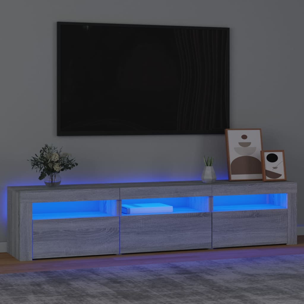 Tv Cabinets 2 Pcs With Led Lights Engineered Wood, Tv Cabinet With Led 120X35X40 Cm Engineered Wood