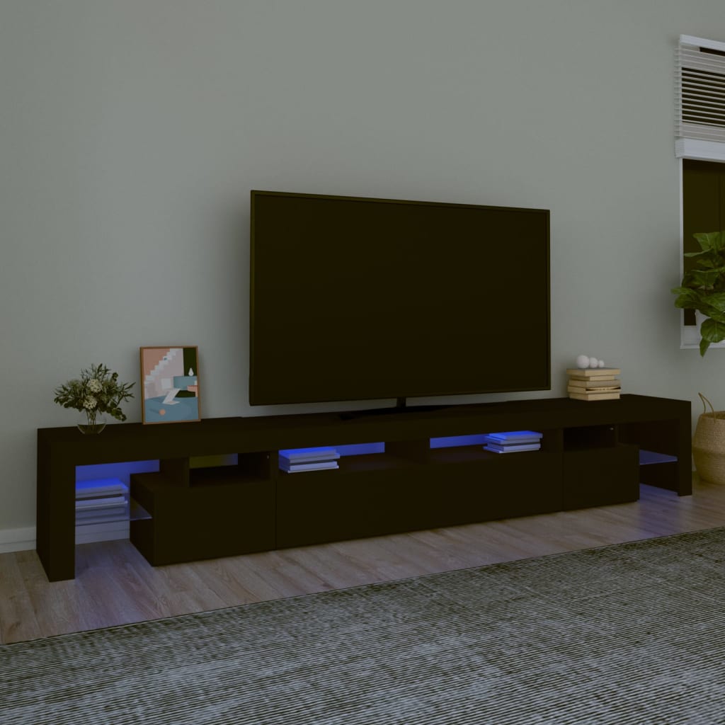 Tv Cabinet With Led Lights 260X36.5X40 Cm