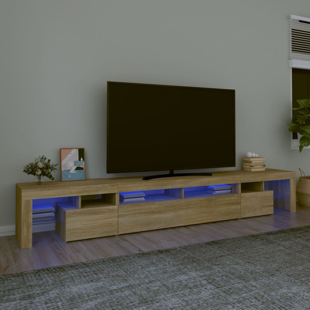 Tv Cabinet With Led Lights 260X36.5X40 Cm