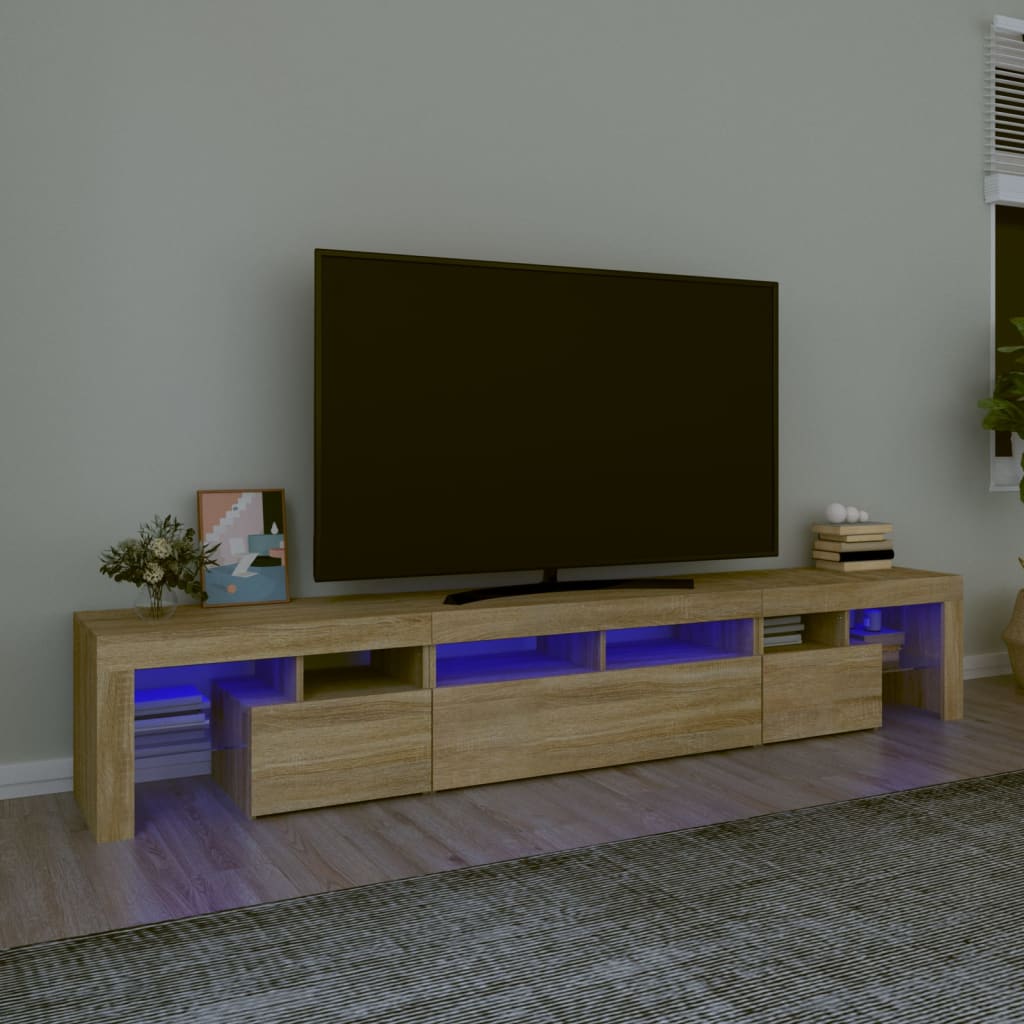 Tv Cabinet With Led Lights 260X36.5X40 Cm