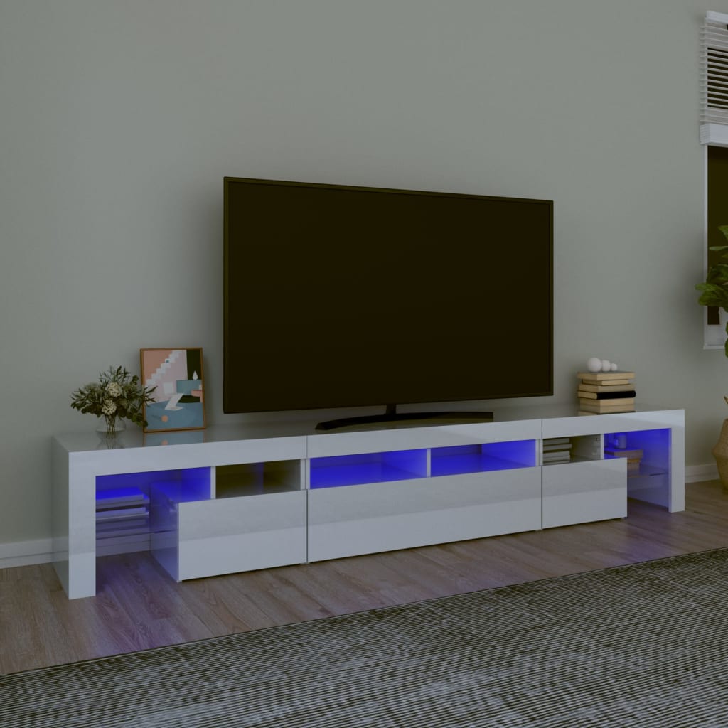 Tv Cabinet With Led Lights 260X36.5X40 Cm
