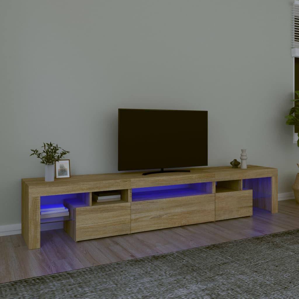 Tv Cabinet With Led Lights 260X36.5X40 Cm