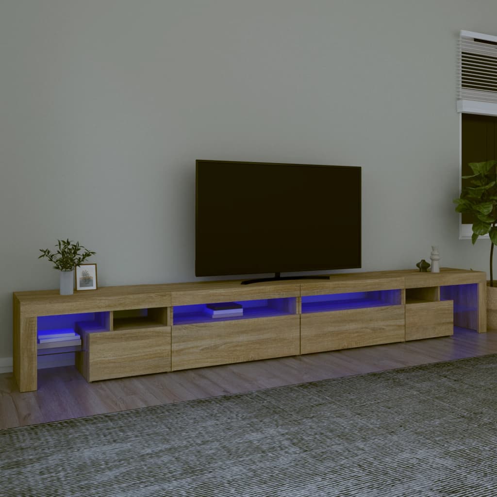 Tv Cabinet With Led Lights 260X36.5X40 Cm
