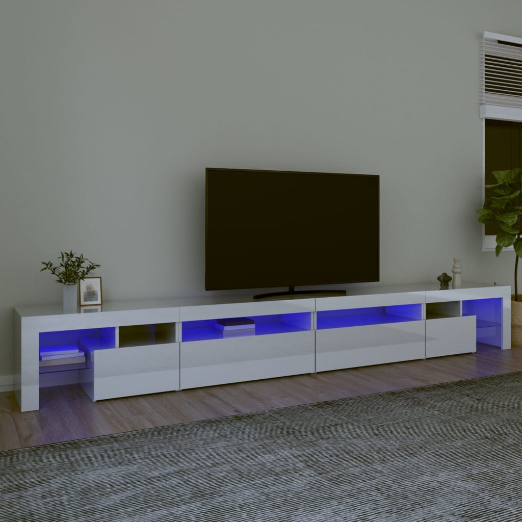 Tv Cabinet With Led Lights 260X36.5X40 Cm
