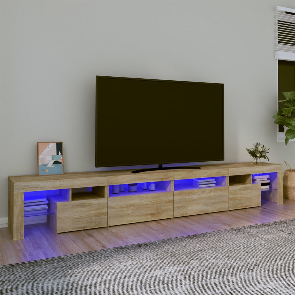Tv Cabinet With Led Lights 260X36.5X40 Cm
