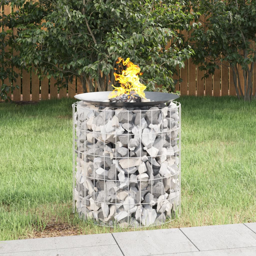 Gabion Fire Pit Ø 100 Cm Galvanised Iron