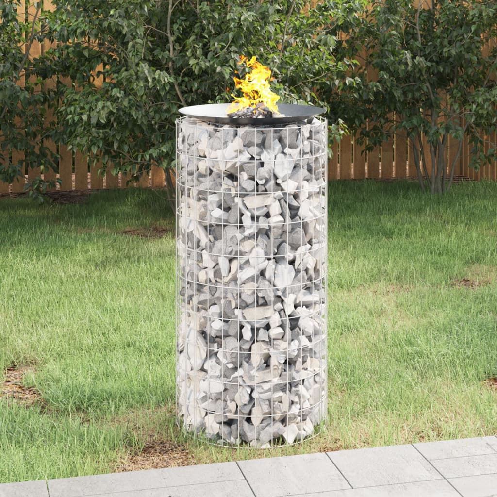 Gabion Fire Pit Ø 100 Cm Galvanised Iron